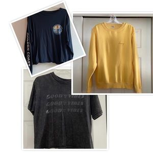 Lot of 3 brandy Melville tops / sweatshirt / t shirt.